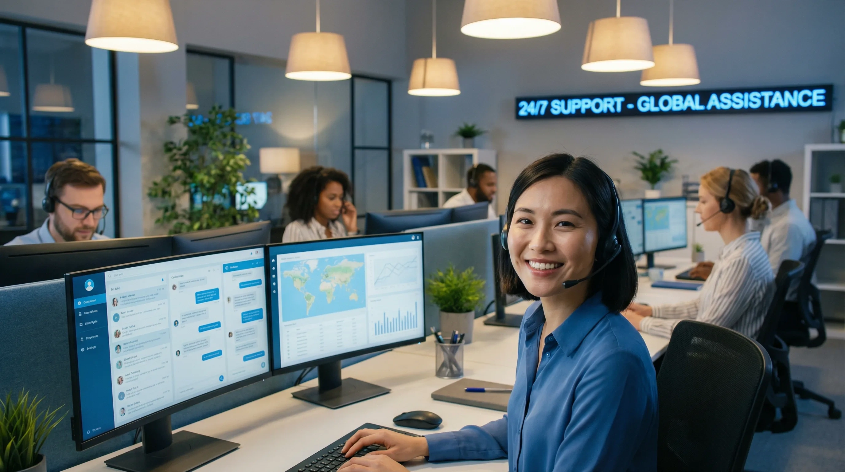 专业客服团队工作场景